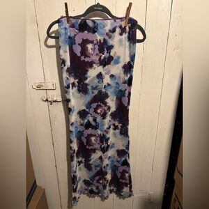 Forever 21 Purple and Blue Floral Pencil Skirt